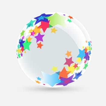 White ball with star on white background