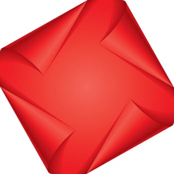 Set red page corners. Vector illustration on white background