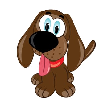 Cartoon puppy. Vector illustration on white background