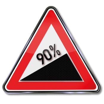 Traffic sign 90% gradient