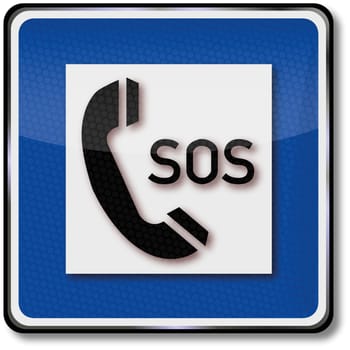 Traffic Sign SOS Telephone