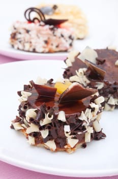 Closeup of Mini Desserts With Chocolate Shavings