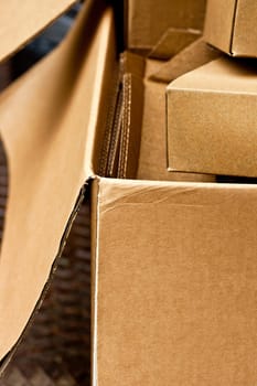 Photo of brown cardboard boxes