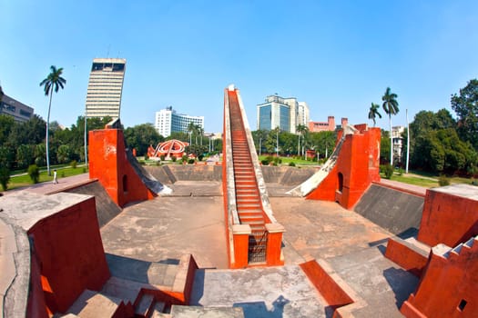 Astronomical observatory Jantar Mantar in Delhi