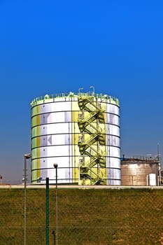silo in Industry Park in beautiful landscape near Frankfurt