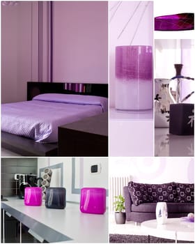 Furniture collage, kitchen and bedroom