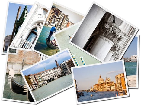 Postcards of Venice with columns and other Venetian features