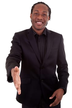 An African American  businessman giving a hand