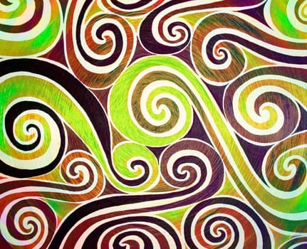 Graphics with spirals of acid psychedelic colors