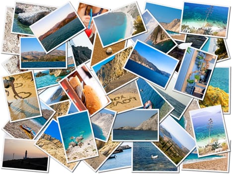 Background surface filled with sea life photos