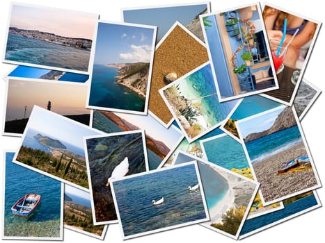 Background surface filled with sea life photos