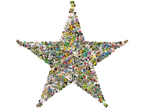 Star sign, photo collage isolated on a white background