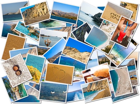 Background surface filled with sea life photos