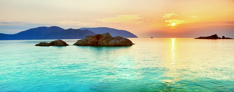 Sunrise over the sea. Con Dao. Vietnam