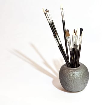 Various new Paintbrushes in a cup