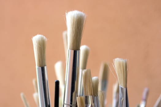 A set of new bristle paintbrushes
