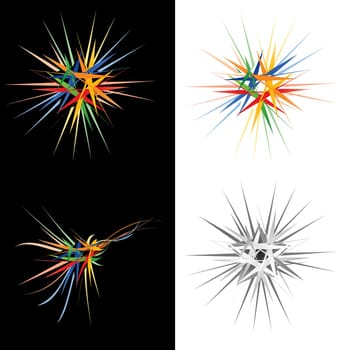 Colorful stars,abstract design element. Vector illustration