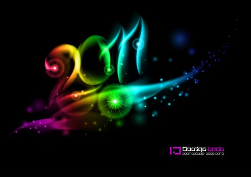 Abstract vector glowing background. EPS10 file included. 2011 year.