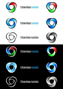 Graphic design element. Abstract button #2. Vector illustration.