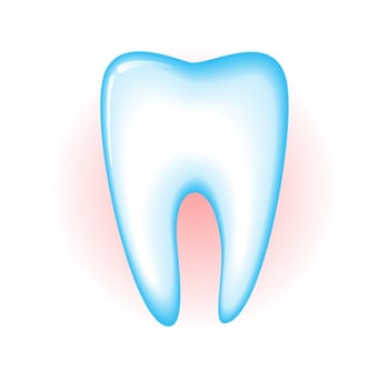 Sick tooth isolated on a white background. Vector illustration