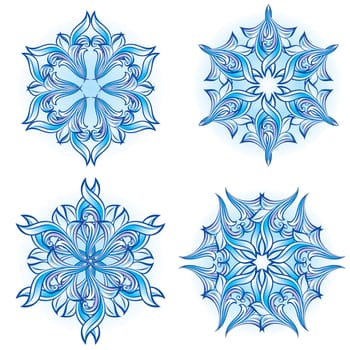 Set of snowflakes on a white background. Vector illustration #2