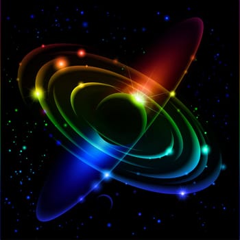 Abstract Solar system. Vector illustration on black #5