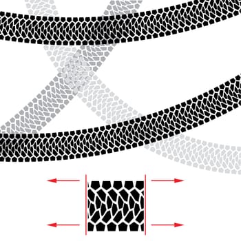 Tire Track. Illustration for design on white background.
