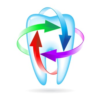Herbal and fluoride protection icon of a tooth