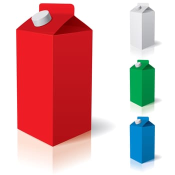 Clean carton milk pack. Vector illustration of box or carton of milk.