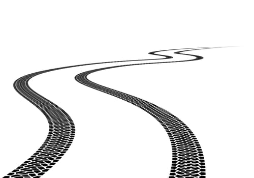 Road Tire Track. Illustration on white background