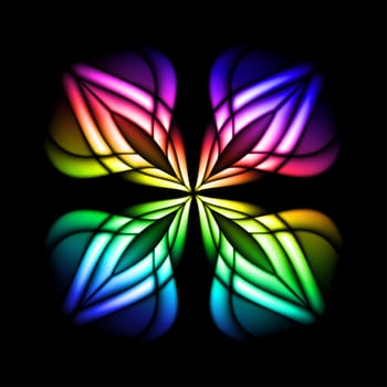 Abstract stain glass flower pattern. Vector illustration #3
