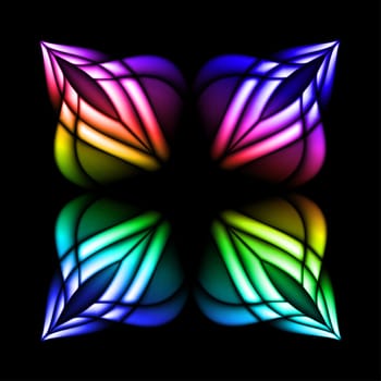 Abstract stain glass flower pattern. Vector illustration #2