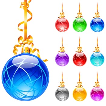 Set decorated with colourful balloons isolated on a white background. Lines.
