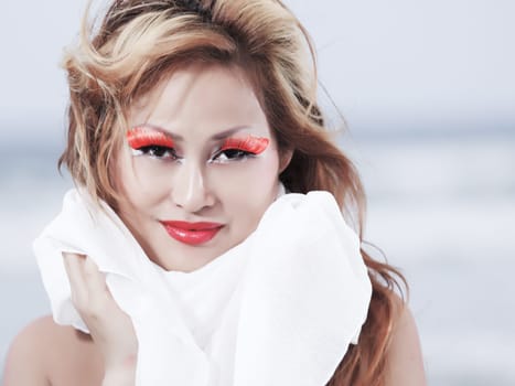 Portrait of a beautiful asian woman with makeup