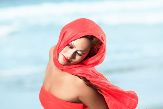 Portrait of a beautiful asian woman with makeup