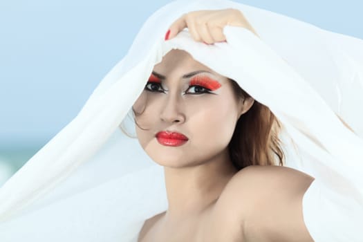 Portrait of a beautiful asian woman with makeup