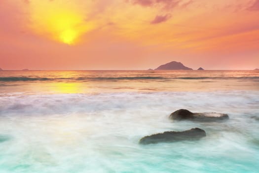 Sunrise over the sea. Con Dao. Vietnam