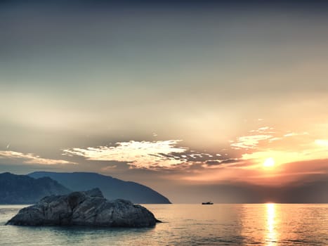 Sunrise over the sea. Con Dao. Vietnam