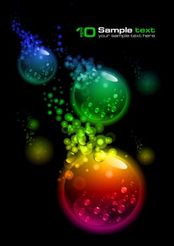 Abstract vector glowing background. For your design. Bubbles.