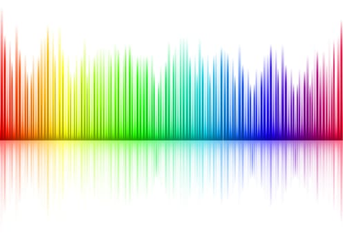 Colorful Sound waveform (editable vector) on white