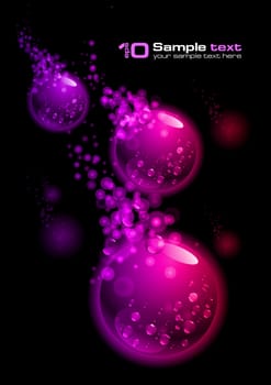 Abstract vector glowing background. For your design. Bubbles.