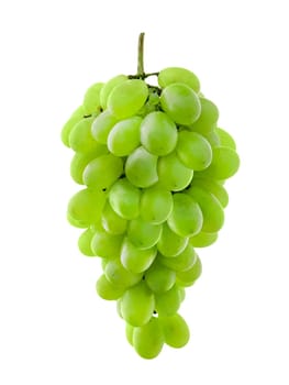 Green grapes on white background close up shoot