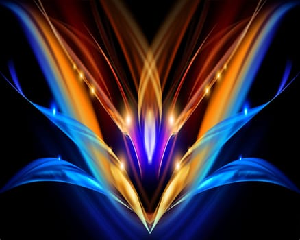 Abstract background with twirl pattern. Fiery flower