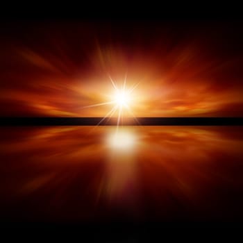 Sky of Red Light - fractal landscape