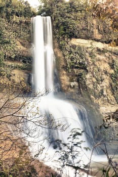 Beautiful waterfall vintage style. Bohol. Philippines