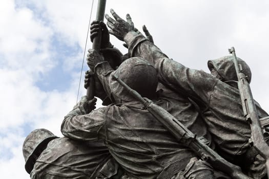WASHINGTON DC - APRIL 17: Detail of the Iwo Jima statue in Washington DC on April 17, 2012. The statue was dedicated in 1954