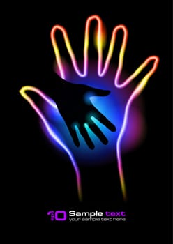 Helping hands. Abstract illustration for design.
