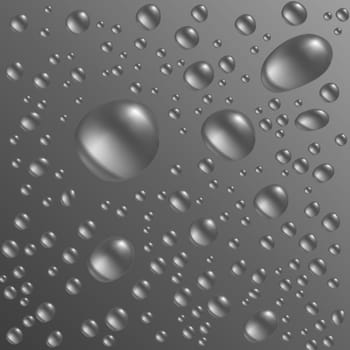 Water drops are on the gray surface. Vector seamless background image