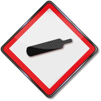 Danger sign explosion and gas