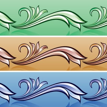 Vintage pattern for design. Vector illustration set.